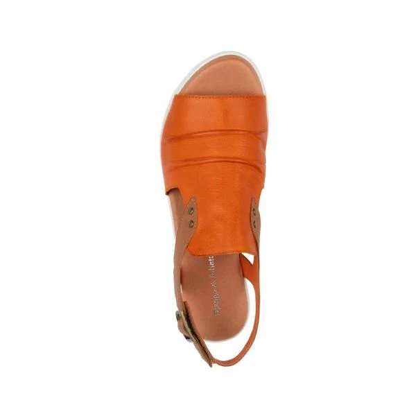 Django & Juliette Women's Madis Orange/Dark Tan Leather - Image 3